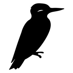Fototapeta premium Vector art of silhouette of a woodpecker, a striking vector illustration of the birds form, perfect for nature designs