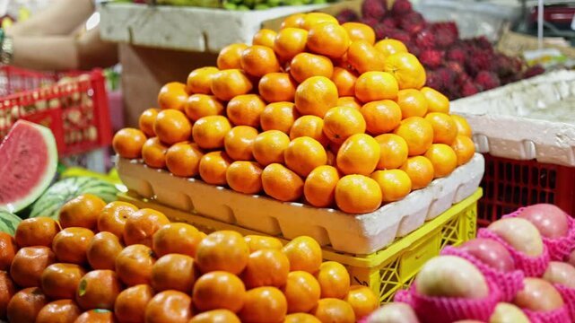 Exotic mango orange showcase fusion dessert recipes market stall, exotic mango orange highlights fresh vibrant variety with juicy row, colorful scene sparks creativity, perfect for fusion content