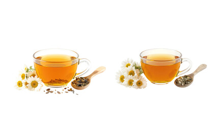 Chamomile tea on transparent background png