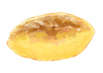 ホクホクで美味しそうなスイートポテトの手描き水彩イラスト