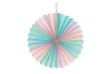 Colorful pastel paper fan party decoration hanging