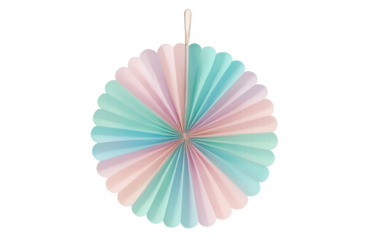 Colorful pastel paper fan party decoration hanging