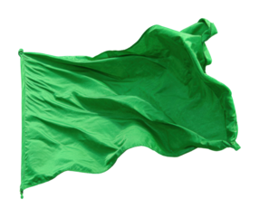Flag waving in wind textile nature concept isolated on transparent background