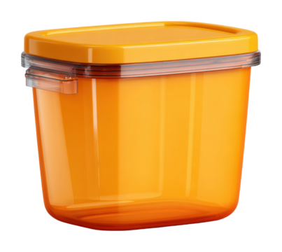 Storing food safely clear orange plastic container kitchen product isolated on transparent background