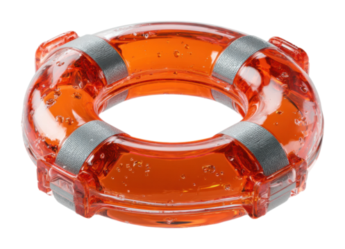 Rescue equipment lifebuoy water safety product isolated on transparent background