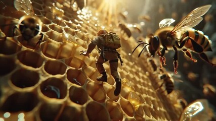 Honeycomb Adventure Bees Explorer Danger Honey Fantasy