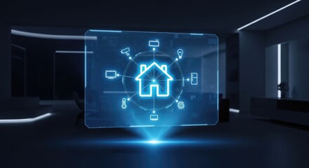 Holographic Smart Home Interface with Icons technology