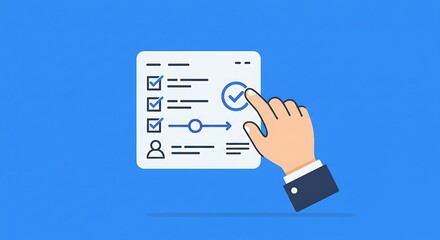 Fototapeta premium Hand Completing a Checklist Task with Interactive Slider and Checkmarks