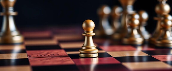 Close-up of a single chess piece missing from a chessboard,  pawn,  rook