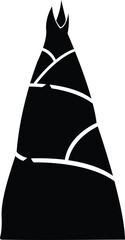 Bamboo Shoot Silhouette. Black and White Icon Design Elements on Isolated White Background