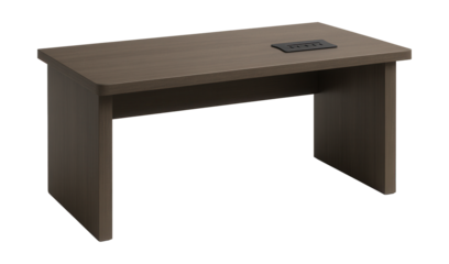 A computer desk featuring a built-in USB charging station for home office convenience.