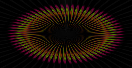 Fototapeta premium Hypnotic elliptical tunnel with swirling colorful light patterns