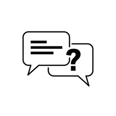 Naklejka premium Vector illustration of speech bubble icons with text and question mark isolated on white background