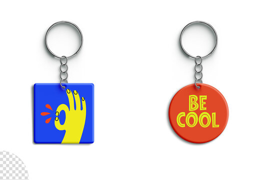 Keychain Tag Set Mockup Isolated