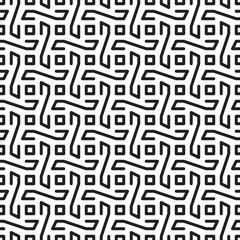 Geometric Seamless Abstract Pattern Black and White Line Art Background