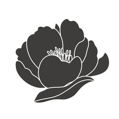 Black silhouette of a flower. Simple vector illustration
