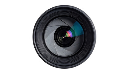 Camera lens aperture isolated on transparent background.