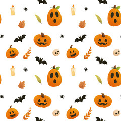 A PNG Seamless pattern of Halloween theme, digital Illustration