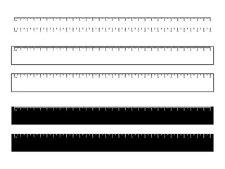 Marking Rulers Set Vector Icon, 30 Centimeter Measuring Tools on White Background Illustration
