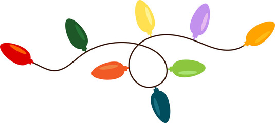 A garland of colorful light bulbs. Decoration for New year and Christmas.