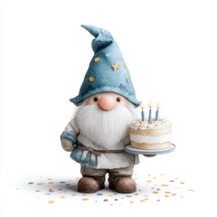 Celebrating a birthday with a whimsical gnome enchanted forest digital art cheerful atmosphere playful perspective