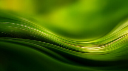 Naklejka premium Abstract green background with flowing lines and soft light reflections design