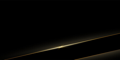 Vector abstract art with gold, wave line pattern, light shiny, texture on dark, black color background. Illustration luxury, modern graphic design for wallpaper, banner. Futuristic technology