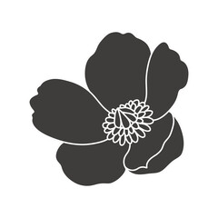 Black silhouette of a flower. Simple vector illustration