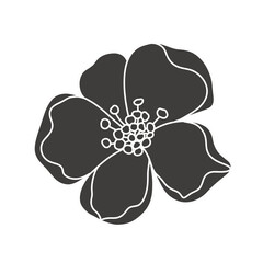 Black silhouette of a flower. Simple vector illustration