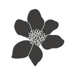 Black silhouette of a flower. Simple vector illustration