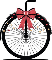 Naklejka premium bicycle with red ribbon