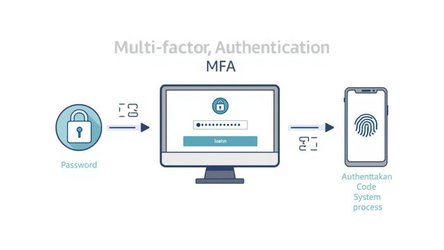 Multi-factor authentication process with phone and computer
