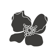 Black silhouette of a flower. Simple vector illustration