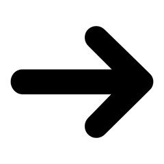 Black right arrow icon on white background