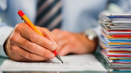 Manual debt account categorization with a professional organizing paperwork and data entries for precise account tracking.