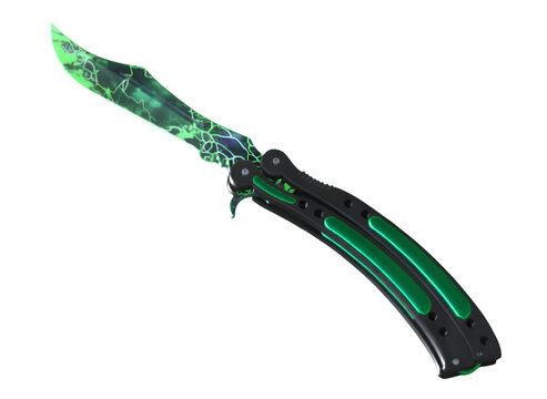 Emerald Glow Butterfly Knife
