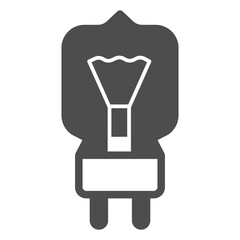 Car light bulb solid icon, lightbulb concept. Vector graphics. Lamp sign on white background, glyph style icon for mobile or web design.