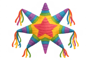 Colorful star piñata celebrating mexican party tradition