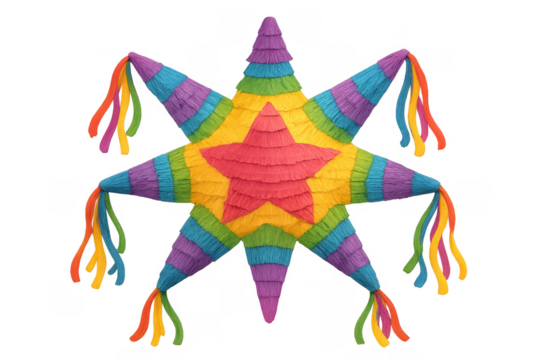 Colorful star piñata celebrating mexican party tradition
