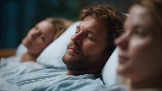 Parents practicing gentle stretches, breathing, and positioning together in the birthing room, emphasizing teamwork, emotional readiness, and comfort techniques for labor. three-quarter wide angle,