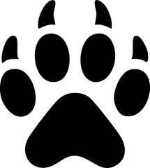 Animal Paw Print Silhouette with Claw Scratch Mark Icon and Footprint Symbols Vector Illustration