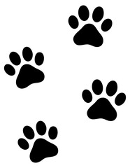 Animal Paw Print Silhouette Icon and Footprint Symbols Vector Illustration