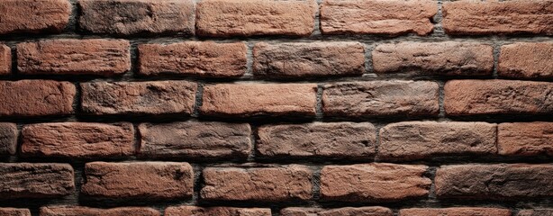 Obraz premium The brick wall textured background with rustic red bricks mortar lines and shadows