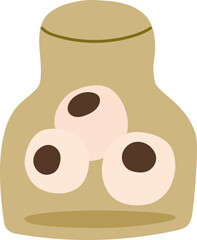 Halloween witch bottle with eyes. Vector illustration.