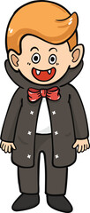 illustration halloween child wearing  costume hand drawn outline concept