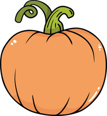 illustration halloween pumpkin hand drawn outline concept
