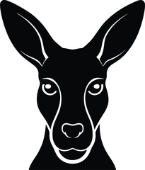 A cute cartoon deer head silhouette is a vector illustration of a funny animal head