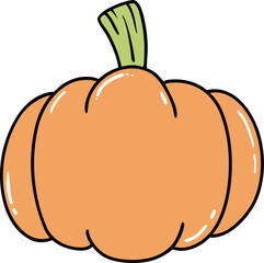 illustration halloween pumpkin hand drawn outline concept