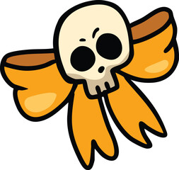 illustration halloween Bow hand drawn outline concept