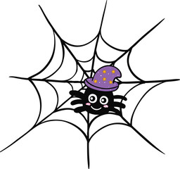 illustration Halloween spider hand drawn outline concept